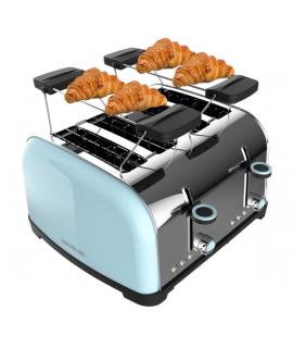Cecotec Toastin' Time 1700 Double Tostadora de 4 Ranuras - 1700W - Ranura Ancha - Acero Inoxidable - Calienta Panecillos - Funci