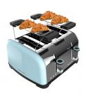 Cecotec Toastin' Time 1700 Double Tostadora de 4 Ranuras - 1700W - Ranura Ancha - Acero Inoxidable - Calienta Panecillos - Funci