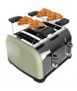 Cecotec Toastin' Time 1700 Double Tostadora de 4 Ranuras - 1700W - Ranura Ancha - Acero Inoxidable - Calienta Panecillos - Funci