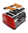 Cecotec Toastin' Time 1700 Double Tostadora de 4 Ranuras - 1700W - Ranura Ancha hasta 3.8cm - Acero Inoxidable - Calienta Paneci