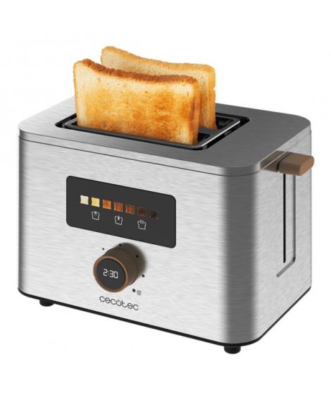 Cecotec TouchandToast Double Tostadora de Doble Ranura Ancha - 950W - Control Tactil y Pantalla a Color - Autocentrado - 7 Nivel