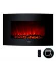 Cecotec Ready Warm 3500 Chimenea Electrica de 35" - Potencia de 2000W - Mando a Distancia - Cristal Templado Curvo - Llamas LED 