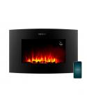 Cecotec ReadyWarm 3550 Chimenea Electrica de 35" - Potencia de 2000W - Control Wi-Fi - Mando a Distancia - Cristal Templado Curv