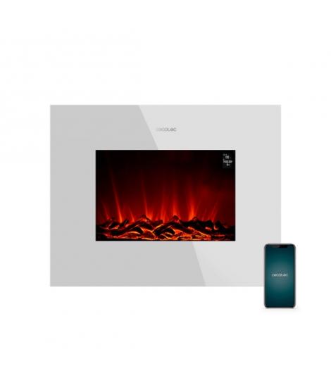 Cecotec ReadyWarm 2690 Chimenea Electrica de 26" - 2000W - Control Wi-Fi y App - Mando a Distancia - Cristal Templado Plano - Ll