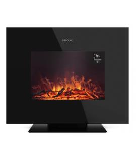 Cecotec ReadyWarm 2700 Chimenea Electrica de 27" - 2000W - Cristal Templado Plano - Llamas LED - Temporizador Semanal - Calienta