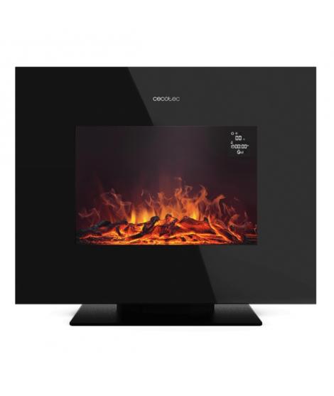 Cecotec ReadyWarm 2700 Chimenea Electrica de 27" - 2000W - Cristal Templado Plano - Llamas LED - Temporizador Semanal - Calienta