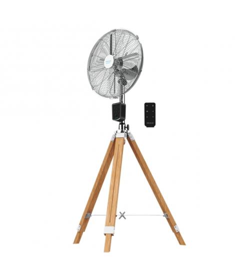 Cecotec EnergySilence 1600 Woody Smart Ventilador de Pie con 4 Aspas - 50W - Diametro de 40cm - 3 Velocidades - Temporizador - A