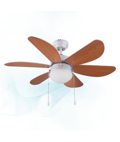 Cecotec EnergySilence Aero 360 Ventilador de Techo con 6 Aspas Reversibles y Luz - 50W - 91cm de Diametro - Silencioso - Modo In