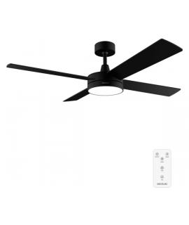 Cecotec EnergySilence Aero 5200 Black Line Ventilador de Techo con 4 Aspas y Luz LED Integrada - 65W - Diametro de 52" - Mando a