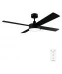Cecotec EnergySilence Aero 5200 Black Line Ventilador de Techo con 4 Aspas y Luz LED Integrada - 65W - Diametro de 52" - Mando a