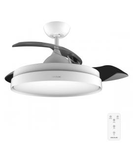 Cecotec EnergySilence Aero 4280 Invisible White Ventilador de Techo con Luz - 40W - Aspas Retractiles - 3 Tonos - Diametro de 42