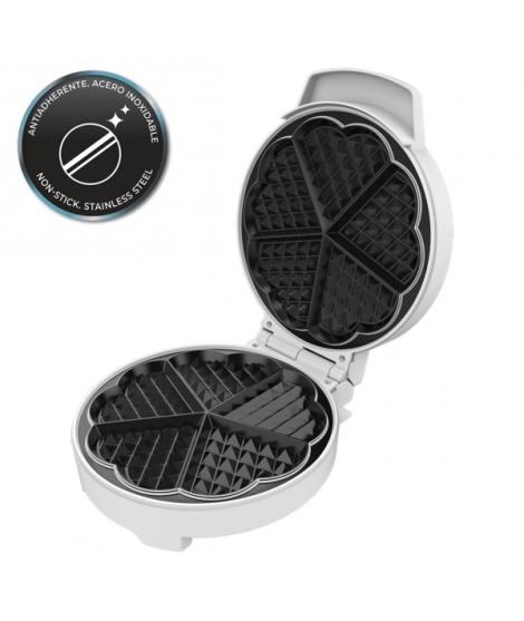 Cecotec Fun Gofrestone Sweetie Gofrera - Potencia de 1000W - Revestimiento Antiadherente - Placa Circular de 19cm - Indicador Lu