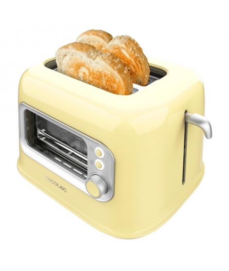 Cecotec RetroVision Tostadora de Doble Ranura Extra Ancha - 700W - Ventana de Cristal - Estilo Retro - Cubierta Antipolvo - Apag
