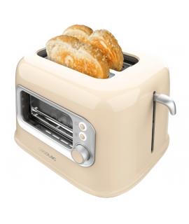 Cecotec RetroVision Tostadora de Doble Ranura Extra Ancha - Potencia de 700W - Ventana de Cristal - Estilo Retro - Cubierta Anti