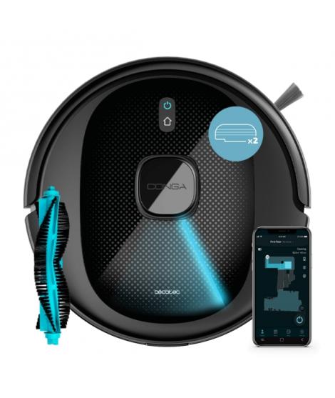 Cecotec Conga 7490 Immortal X-Treme Robot Aspirador 4 en 1 - 2600Pa - Navegacion Laser - Autonomia hasta 120min - Control App y 