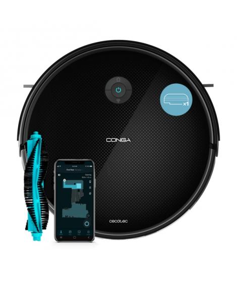 Cecotec Conga 2499 Ultra Genesis Robot Aspirador 3 en 1 - 2200Pa - Navegacion Giroscopica - Control App - Fregado Inteligente - 