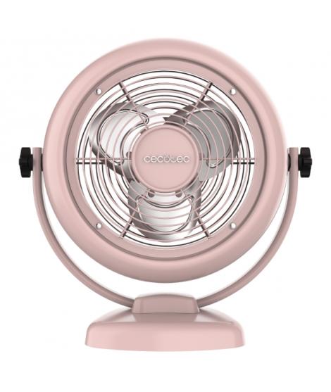 Cecotec EnergySIlence 800 RetroDesk Ventilador de Sobremesa con 3 Aspas - 20W - Diametro de 20cm - Inclinacion Ajustable - 2 Vel