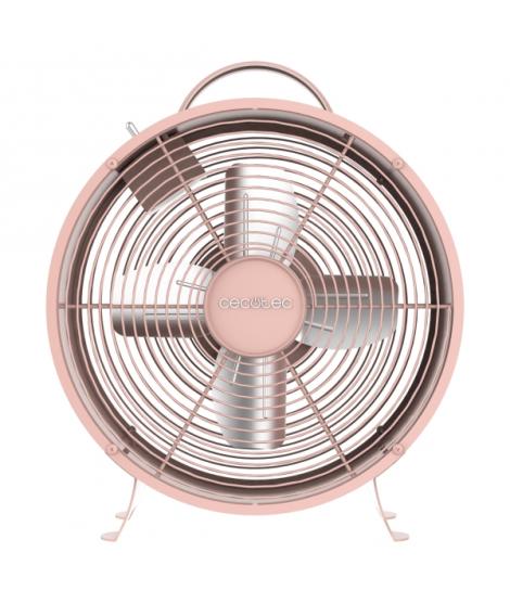 Cecotec EnergySilence 400 RetroDesk Ventilador de Sobremesa con 4 Aspas - 25W - Diametro de 20cm - 2 Velocidades - Elegante y Mi