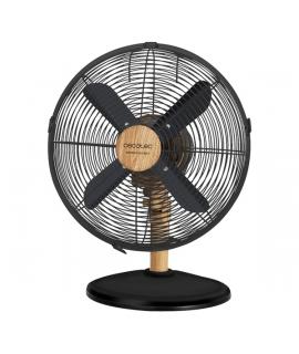 Cecotec EnergySilence 600 WoodDesk Ventilador de Sobremesa con 4 Aspas - 40W - Diametro de 30cm - 3 Velocidades - Oscilante - Ac