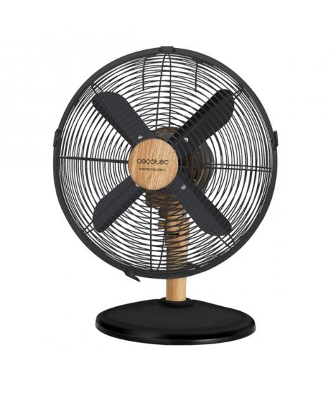 Cecotec EnergySilence 600 WoodDesk Ventilador de Sobremesa con 4 Aspas - 40W - Diametro de 30cm - 3 Velocidades - Oscilante - Ac