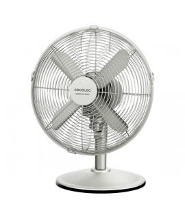 Cecotec EnergySilence 610 SteelDesk Ventilador de Sobremesa con 4 Aspas - 40W - Diametro 30cm - 3 Velocidades - Oscilacion Autom