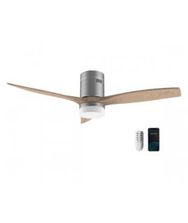 Cecotec EnergySilence 5600 Steel Aqua Connected Ventilador de Techo con 3 Aspas de Madera y Luz - 40W - Diametro de 52" - Wi-Fi 