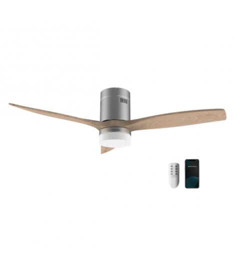 Cecotec EnergySilence 5600 Steel Aqua Connected Ventilador de Techo con 3 Aspas de Madera y Luz - 40W - Diametro de 52" - Wi-Fi 