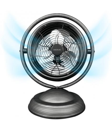 Cecotec EnergySilence 1000 RetroDesk Wood Ventilador de Sobremesa con 3 Aspas - Potencia de 20W - Diametro de 10" - 3 Velocidade