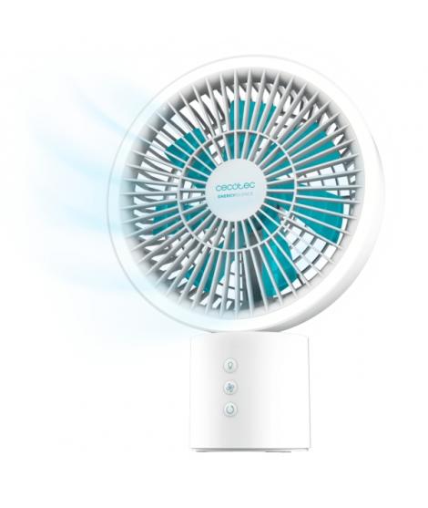 Cecotec EnergySilence 8000 Portable Light Desk Ventilador de Sobremesa Inalabrico - Bateria de 8000mAh - Oscilacion 360º - 3 Ton