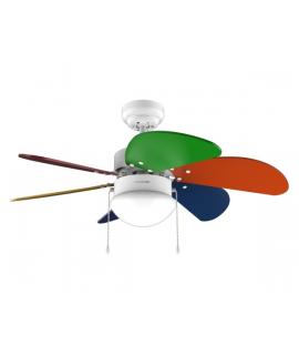 Cecotec EnergySilence Aero 360 ColorFull Ventilador de Techo con 6 Aspas y Lampara Integrada - 50W - Diametro de 36" - 3 Velocid