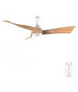 Cecotec EnergySilence Aero 5280 WhiteWood Ventilador de Techo con Luz - 40W - Diametro de 52" - LED Regulable - Temporizador - 6