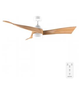 Cecotec EnergySilence Aero 5280 WhiteWood Ventilador de Techo con Luz - 40W - Diametro de 52" - LED Regulable - Temporizador - 6