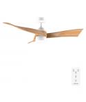 Cecotec EnergySilence Aero 5280 WhiteWood Ventilador de Techo con Luz - 40W - Diametro de 52" - LED Regulable - Temporizador - 6