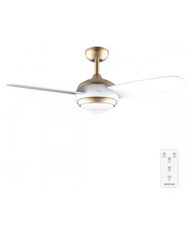 Cecotec EnergySilence Aero 4265 GoldWhite Ventilador de Techo con 3 Aspas y Luz Integrada - 65W - Diametro de 42" - LED de 18W -