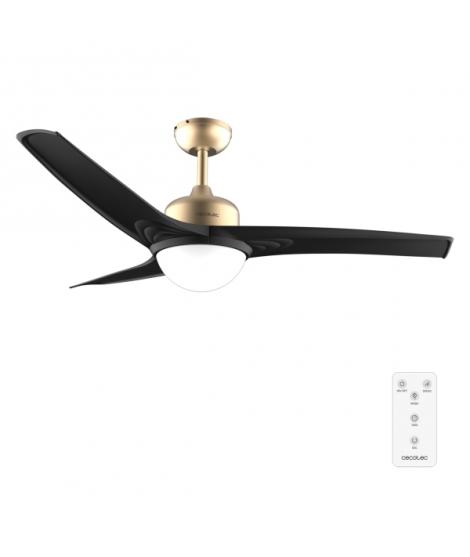 Cecotec EnergySilence Aero 560 GoldBlack Ventilador de Techo con 3 Aspas y Luz Integrada - 60W - Diametro de 52" - LED de 18W - 