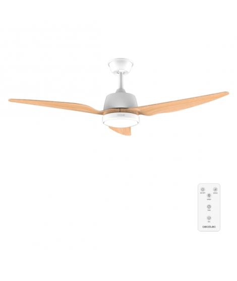 Cecotec EnergySilence Aero 5250 WhiteWood Ventilador de Techo con 3 Aspas y Luz Integrada - 62W - Diametro de 48" - LED - 3 Velo