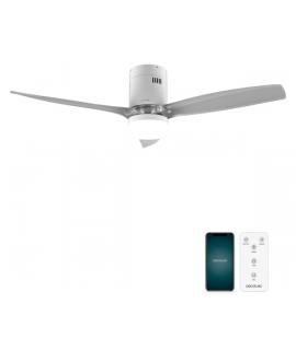 Cecotec EnergySilence Aero 5285 Sun WhiteTransparent Connected Ventilador de Techo con 3 Aspas y Luz - 40W - Diametro 52" - Wi-F