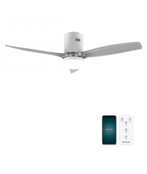 Cecotec EnergySilence Aero 5285 Sun WhiteTransparent Connected Ventilador de Techo con 3 Aspas y Luz - 40W - Diametro 52" - Wi-F