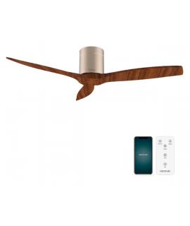 Cecotec EnergySilence Aero 5500 Aqua GoldDarkWood Connected Ventilador de Techo de 3 Aspas - 40W - Diametro de 52" - Wi-Fi - IP4