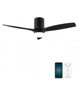 Cecotec EnergySilence Aero 5600 Aqua BlackandBlack Connected Ventilador de Techo con 3 Aspas y Luz LED Integrada - 40W - Diametr