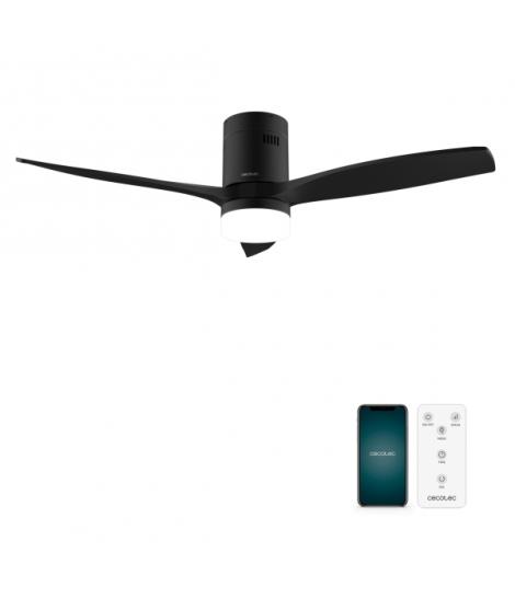 Cecotec EnergySilence Aero 5600 Aqua BlackandBlack Connected Ventilador de Techo con 3 Aspas y Luz LED Integrada - 40W - Diametr