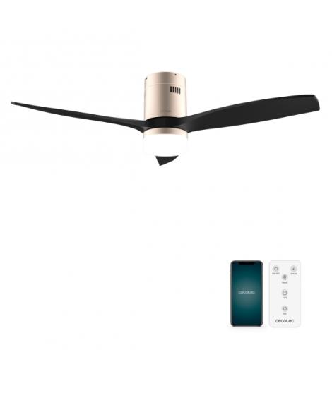Cecotec EnergySilence Aero 5600 Aqua GoldBlack Connected Ventilador de Techo con 3 Aspas y Luz LED Integrada - 40W - Diametro de