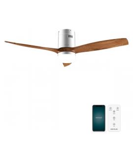 Cecotec EnergySilence Aero 5600 Aqua IronDarkWood Connected Ventilador de Techo con 3 Aspas de Madera y Luz - 40W - Diametro de 