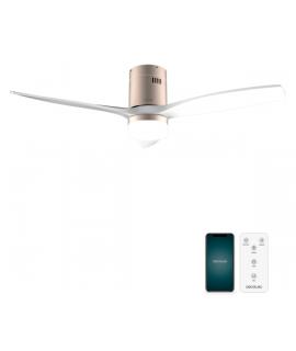 Cecotec EnergySilence Aero 5600 Aqua GoldWhite Connected Ventilador de Techo con 3 Aspas y Luz - 40W - Diametro de 52" - LED de 