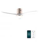 Cecotec EnergySilence Aero 5600 Aqua GoldWhite Connected Ventilador de Techo con 3 Aspas y Luz - 40W - Diametro de 52" - LED de 