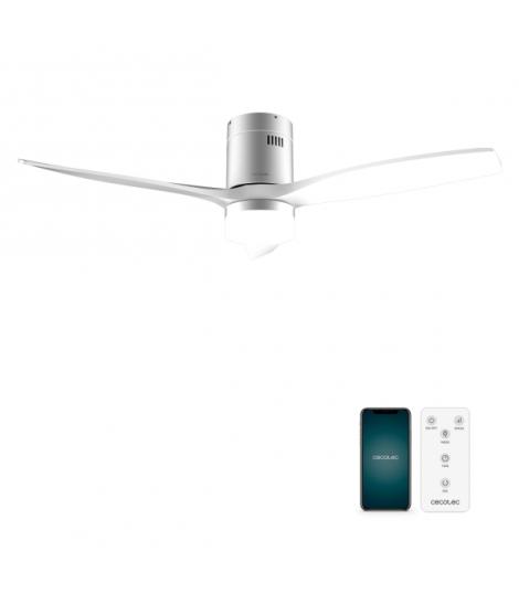 Cecotec EnergySilence Aero 5600 Aqua IronWhite Connected Ventilador de Techo con 3 Aspas y Luz - 40W - Diametro de 52" - LED de 