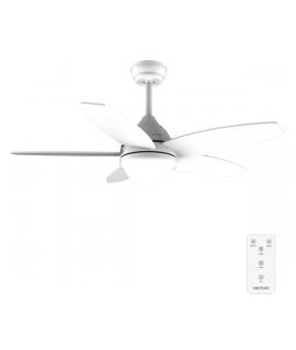 Cecotec EnergySilence Aero 4200 WhiteWood Ventilador de Techo con 5 Aspas y Luz Integrada - 49W - Diametro de 42" - 3 Tonos LED 