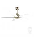 Cecotec EnergySilence Aero 4200 GoldWhiteWood Ventilador de Techo con 5 Aspas y Luz - 53W - Diametro de 42" - 3 Tonos LED - Temp