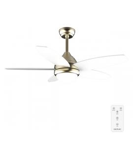 Cecotec EnergySilence Aero 4200 GoldWhiteWood Ventilador de Techo con 5 Aspas y Luz - 53W - Diametro de 42" - 3 Tonos LED - Temp