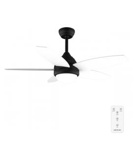 Cecotec EnergySilence Aero 4200 Black and WhiteWood Ventilador de Techo con 5 Aspas y Luz - 53W - Diametro de 42" - 3 Tonos LED 